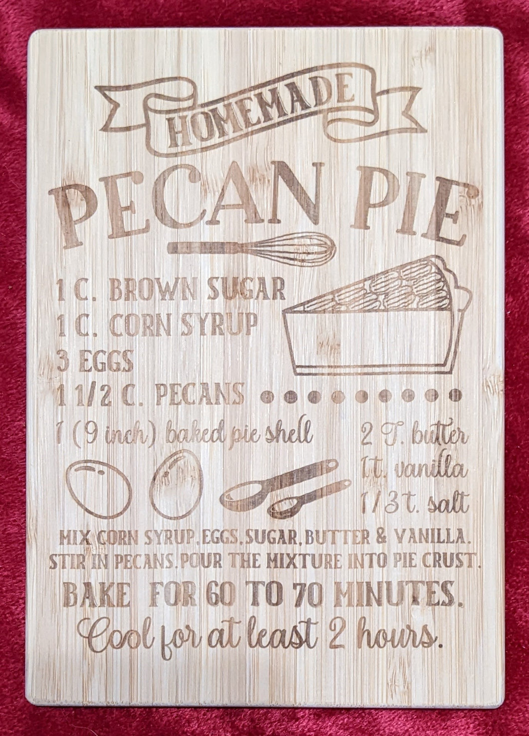 'Pecan Pie' Mini Recipe Cutting Board