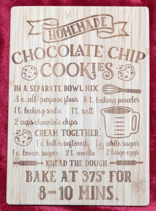'Chocolate Chip Cookie' Mini Recipe Cutting Board