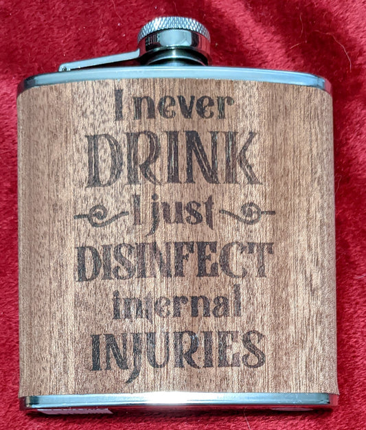 'Disinfect Injuries' Flask