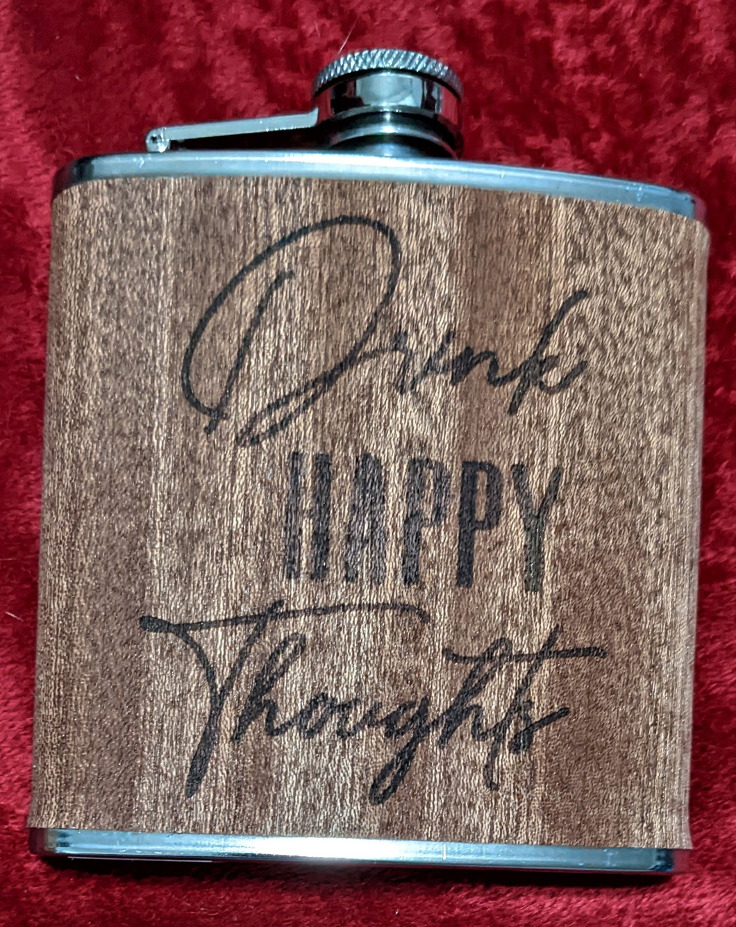 'Drink happy thoughts' Flask