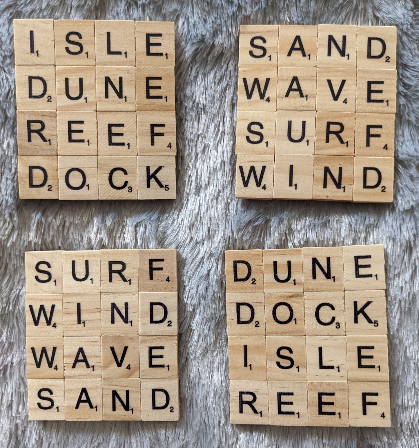 Beach Scrabble Coasters